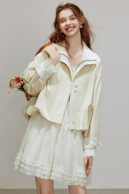 Lace Autumn Trench Coat