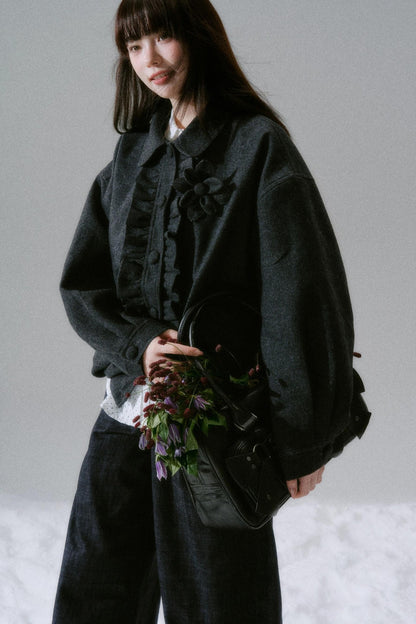 Handmade Floral Woolen Jacket