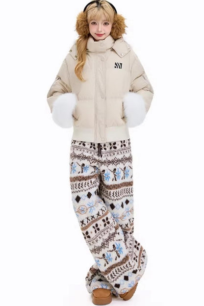 Retro Fair Isle Wool Pants