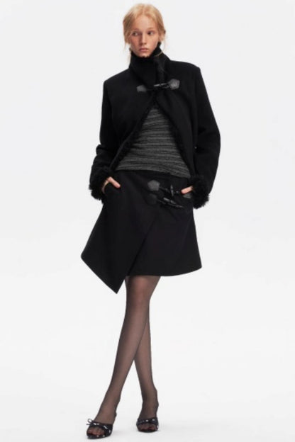 Irregular Toggle Button Skirt