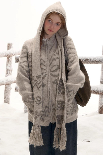 Retro Wool Scarf Hat