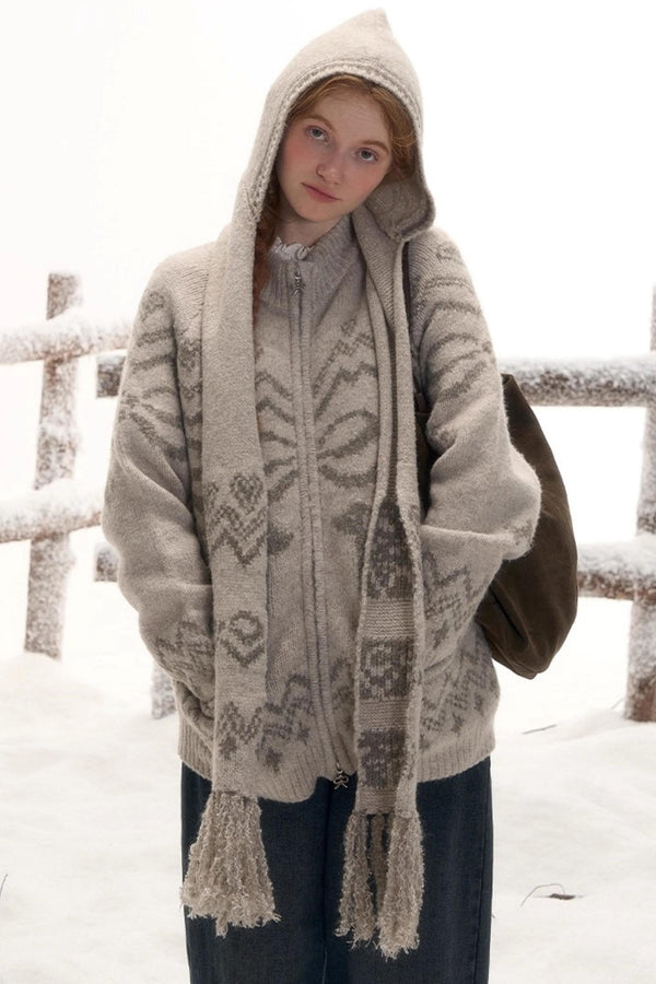 Retro Wool Scarf Hat