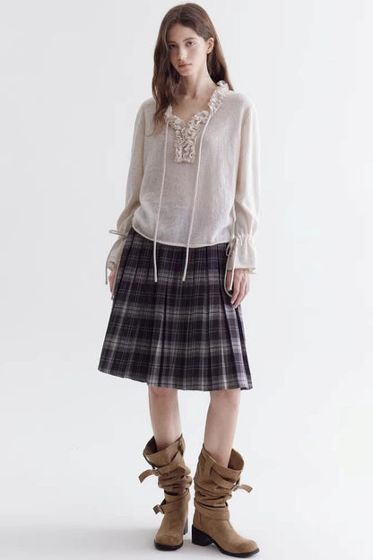 Ruffled Merino Wool Sweater