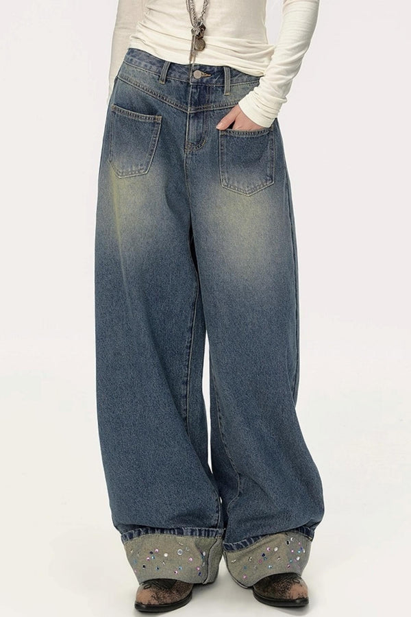 High-Waisted Wide-Leg Jeans