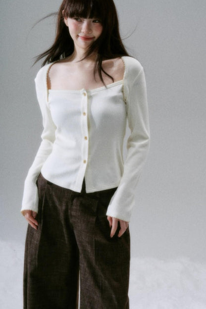 Lyocell Rabbit Fur Long-Sleeve Top