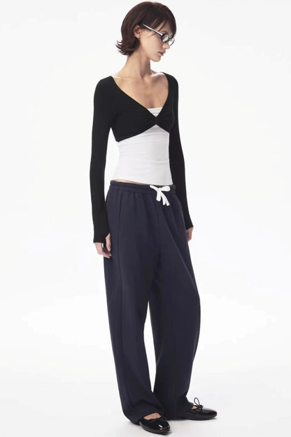 Color-Blocked Carrot Pants