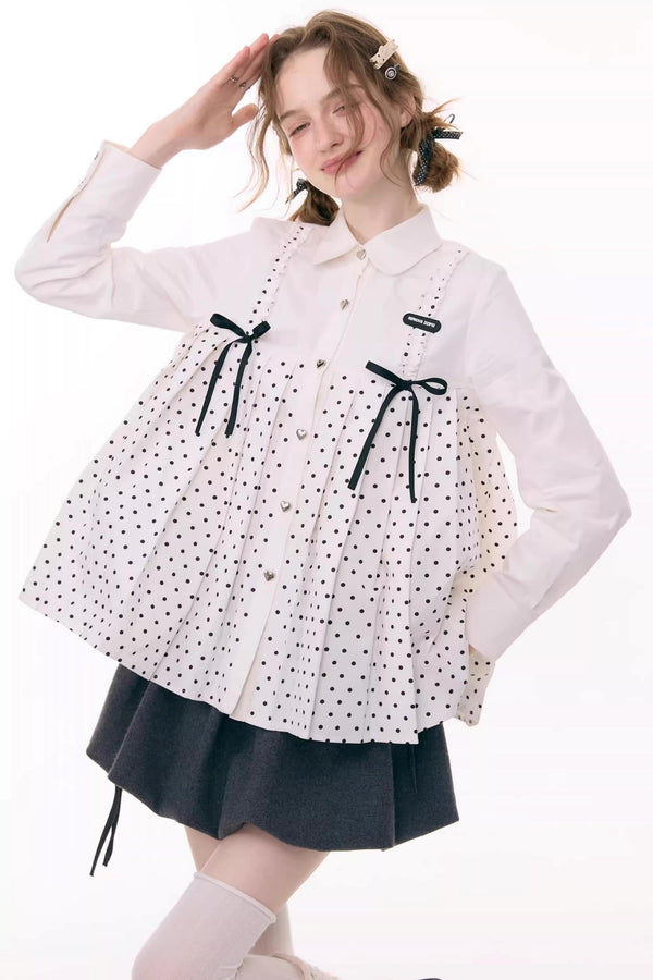 Bow Doll Collar Long Sleeve Shirt