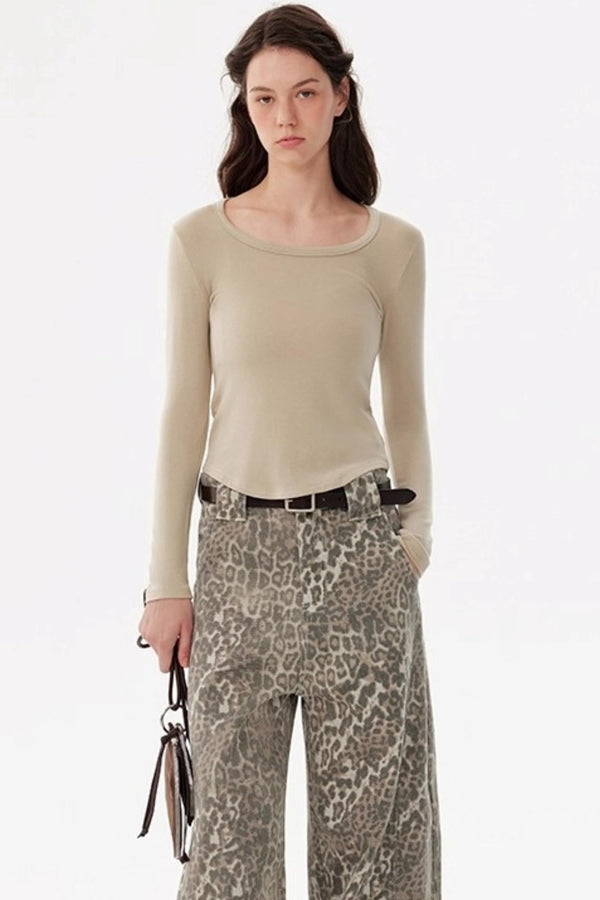 Tencel Wool Crew Neck Top