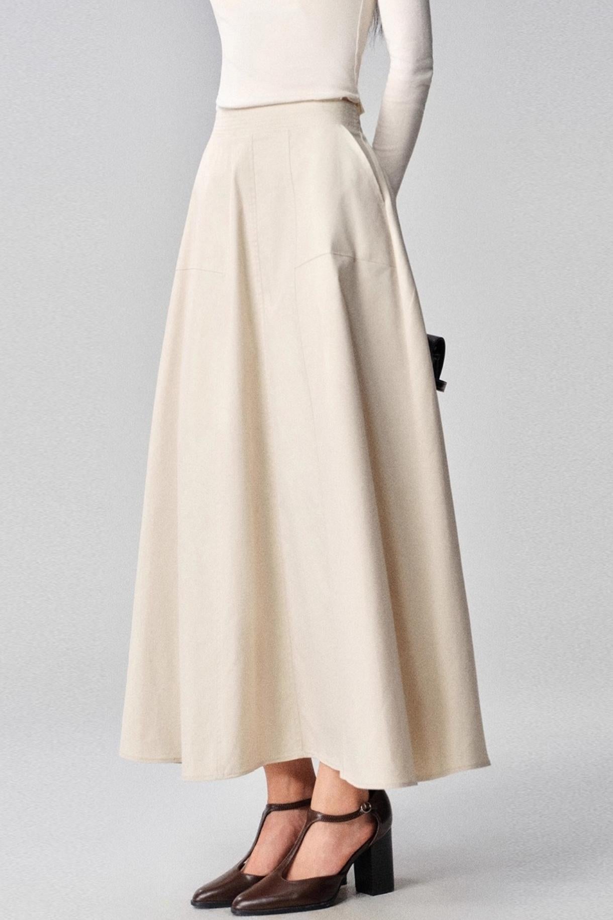 Mountains White A-Line Skirt