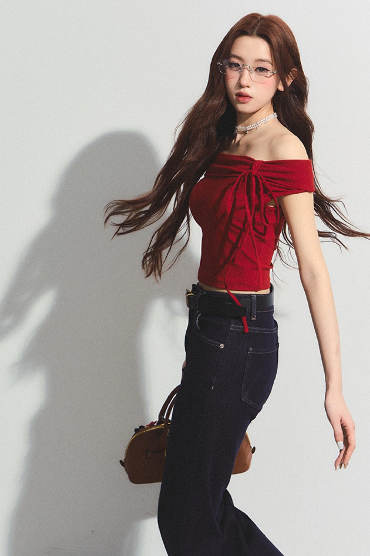 Pink Wool Blend Strapless Top