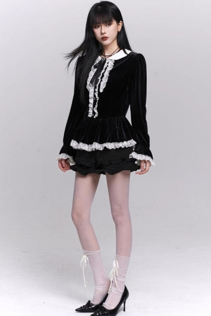 Velvet French Court Top