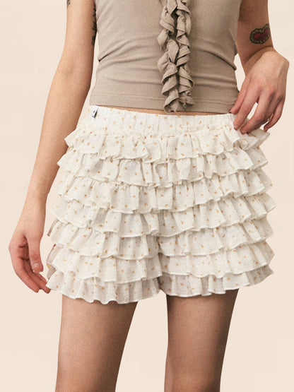 High Waist French Floral Cake Skirt