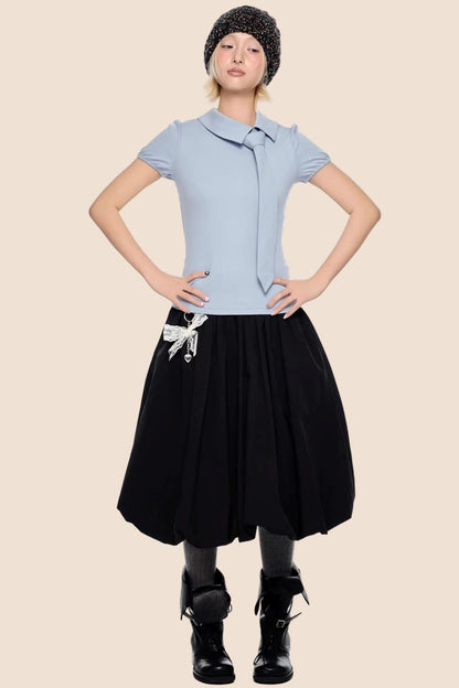 Diagonal Tie Knitted Top