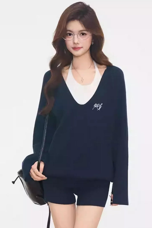 Knitted Hooded Jacket Set-Up