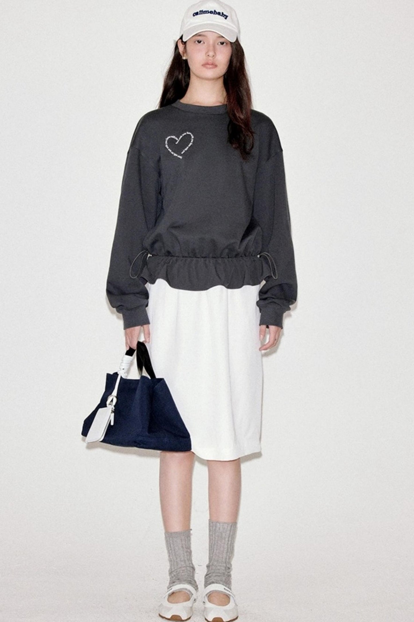 Gray Embroidery Sweatshirt