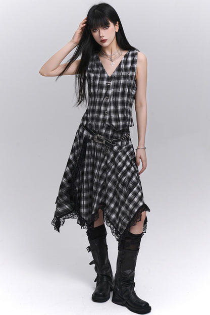 Summer Plaid Bustier Skirt Set-Up