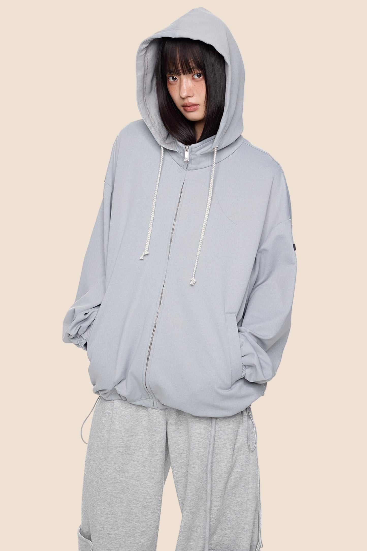 Vintage Drawstring Hoodie Jacket