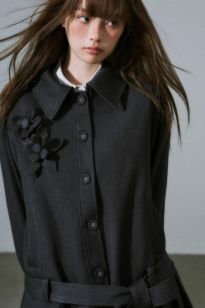 Forest Tencel Wool Trench Coat