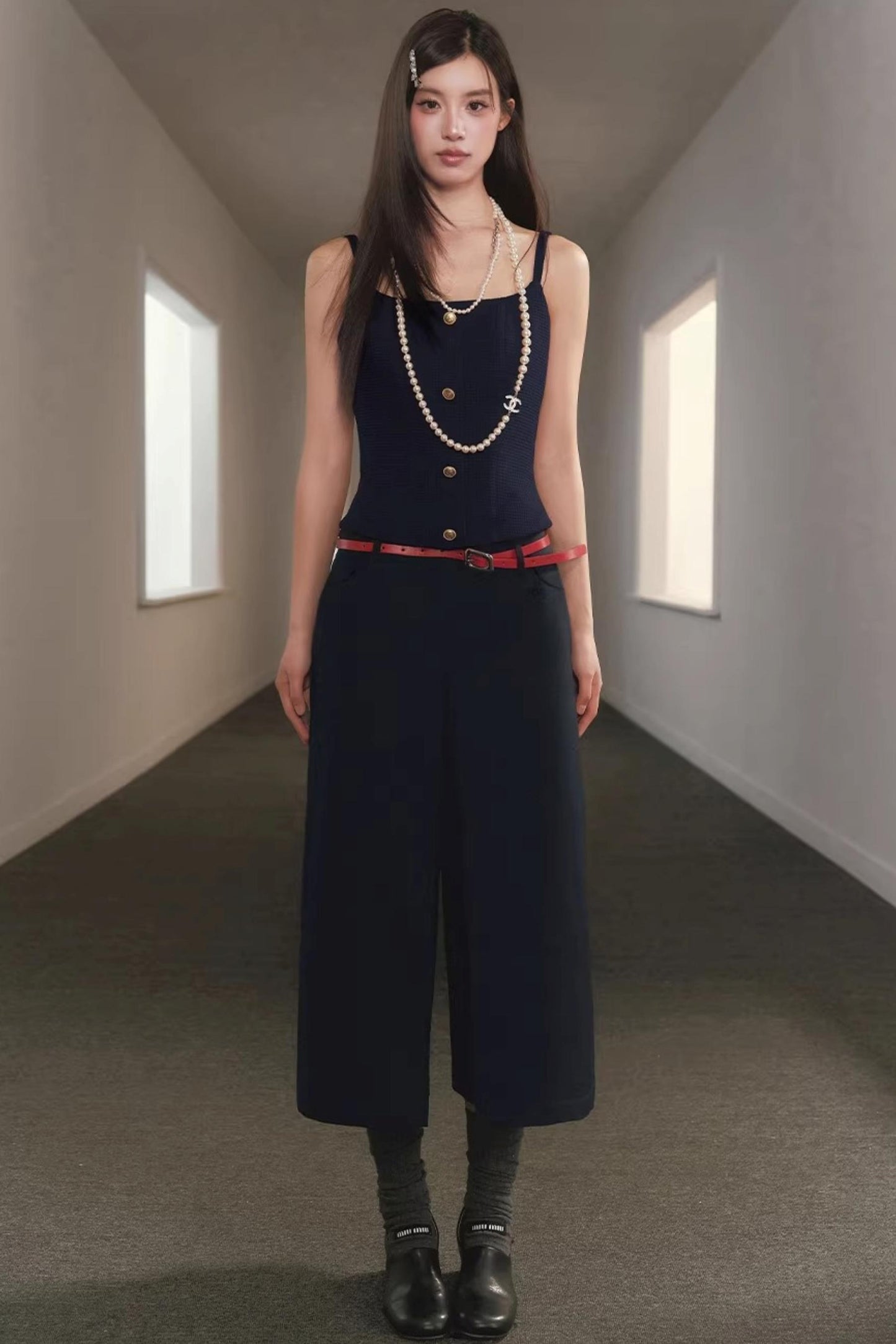 Pleated Wide-Leg Pants