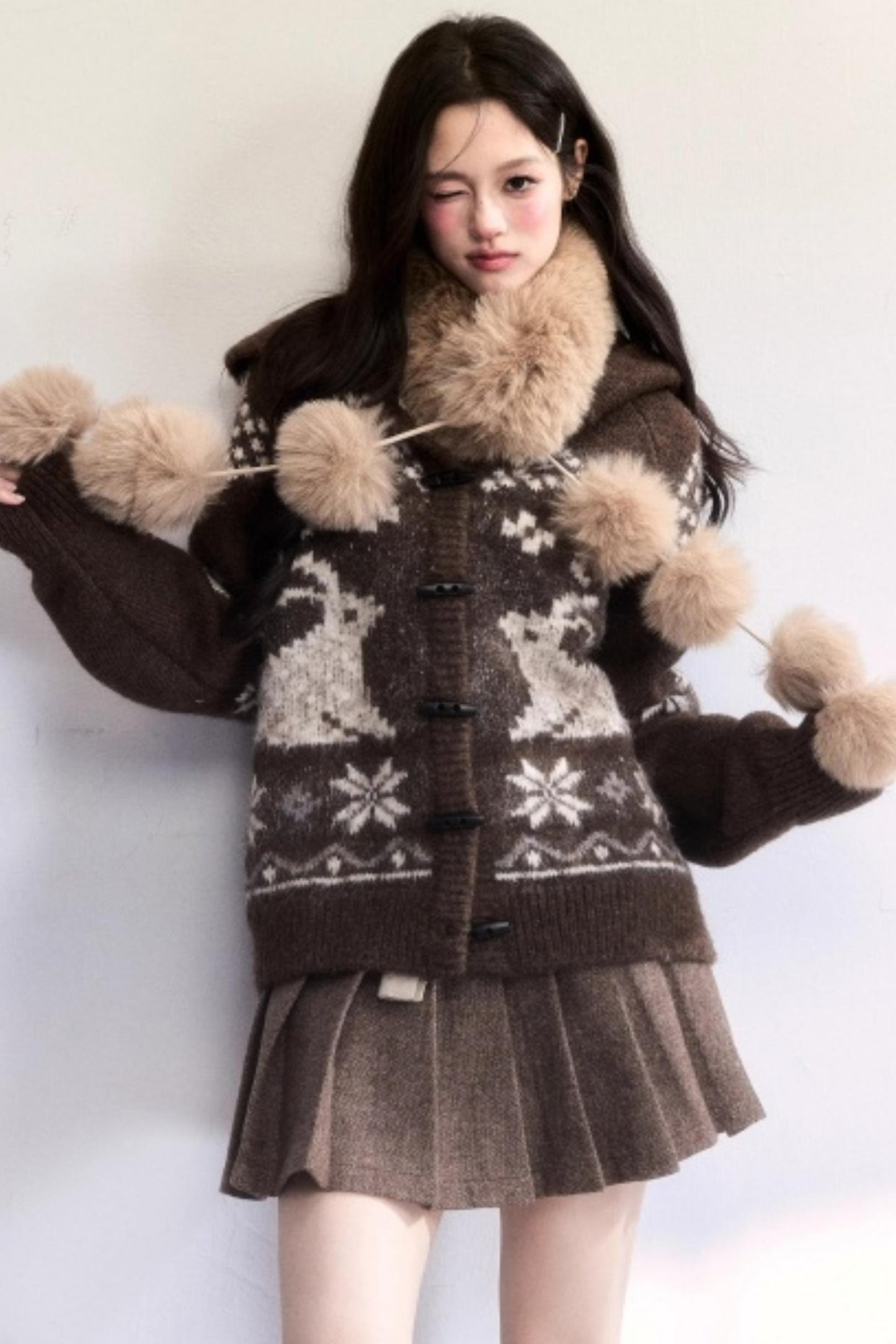 Amber Flow Wool Plaid Skirt