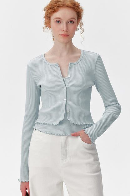 Light Blue Layered Cardigan Set