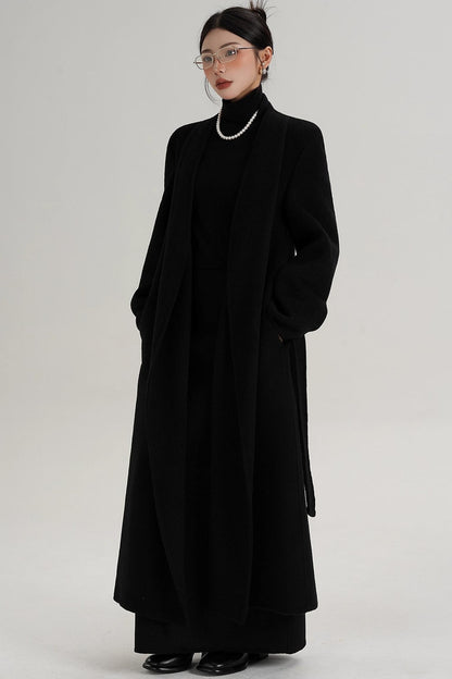 Elegant Double-Sided Long Wool Coat