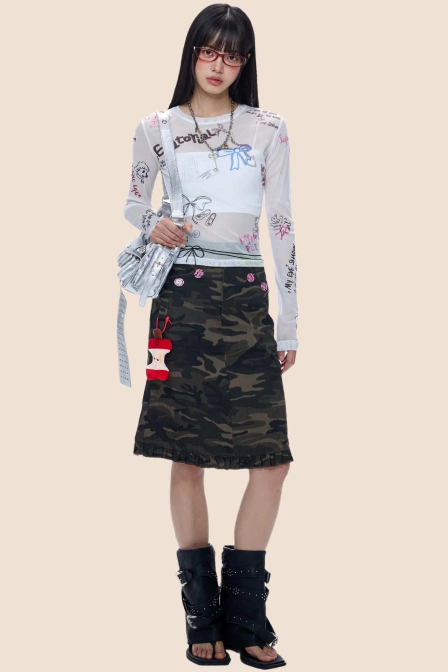 American Babes Mesh Long Sleeve Top