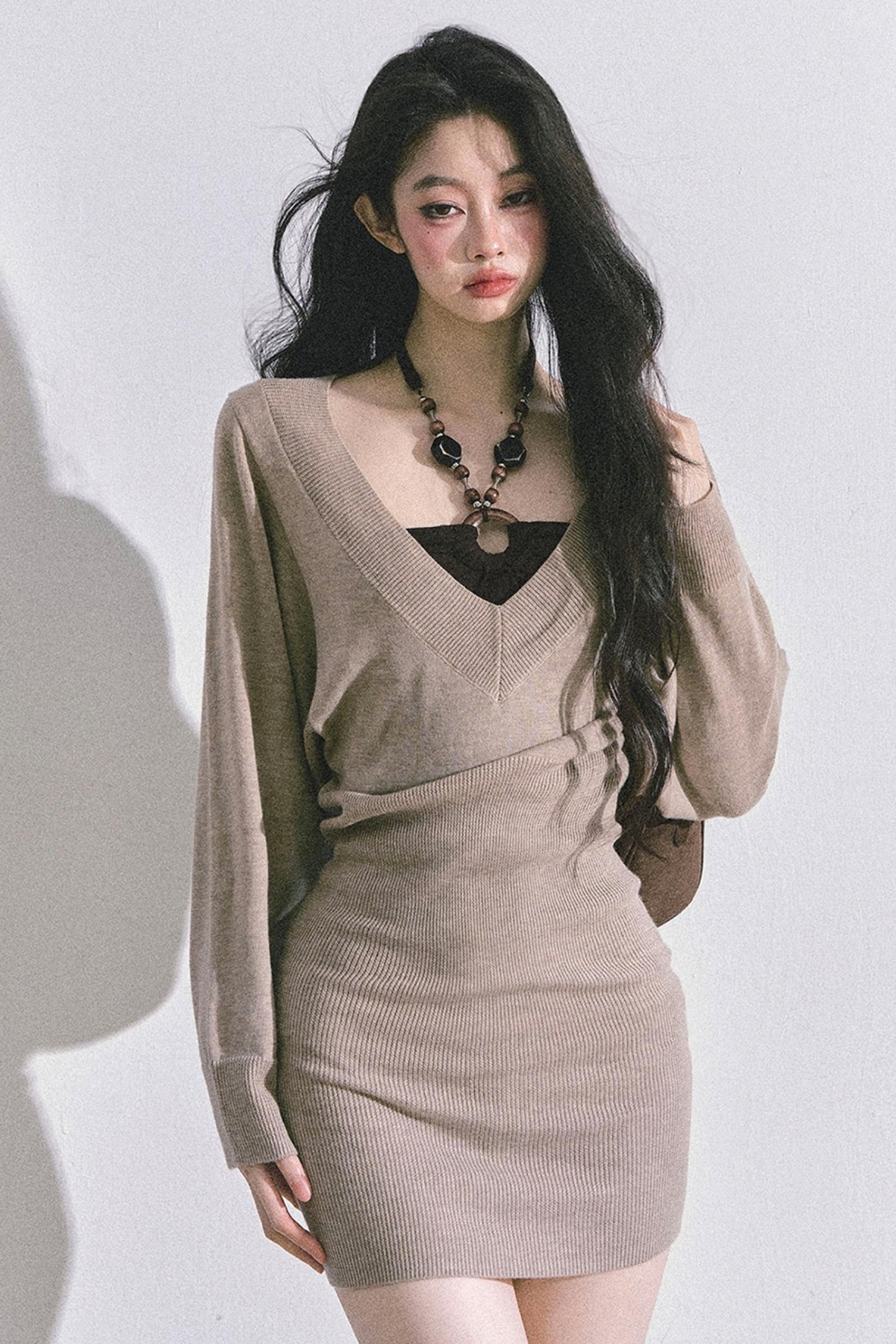 Gold Wisdom French Knitted Dress Set-Up