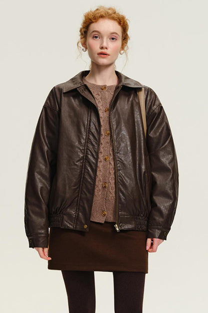 Thicken Duck Down Leather Jacket