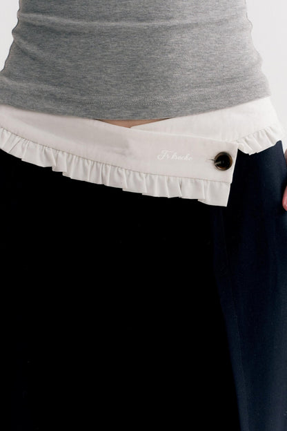 Tencel Wool Blend Straight-Leg Slacks