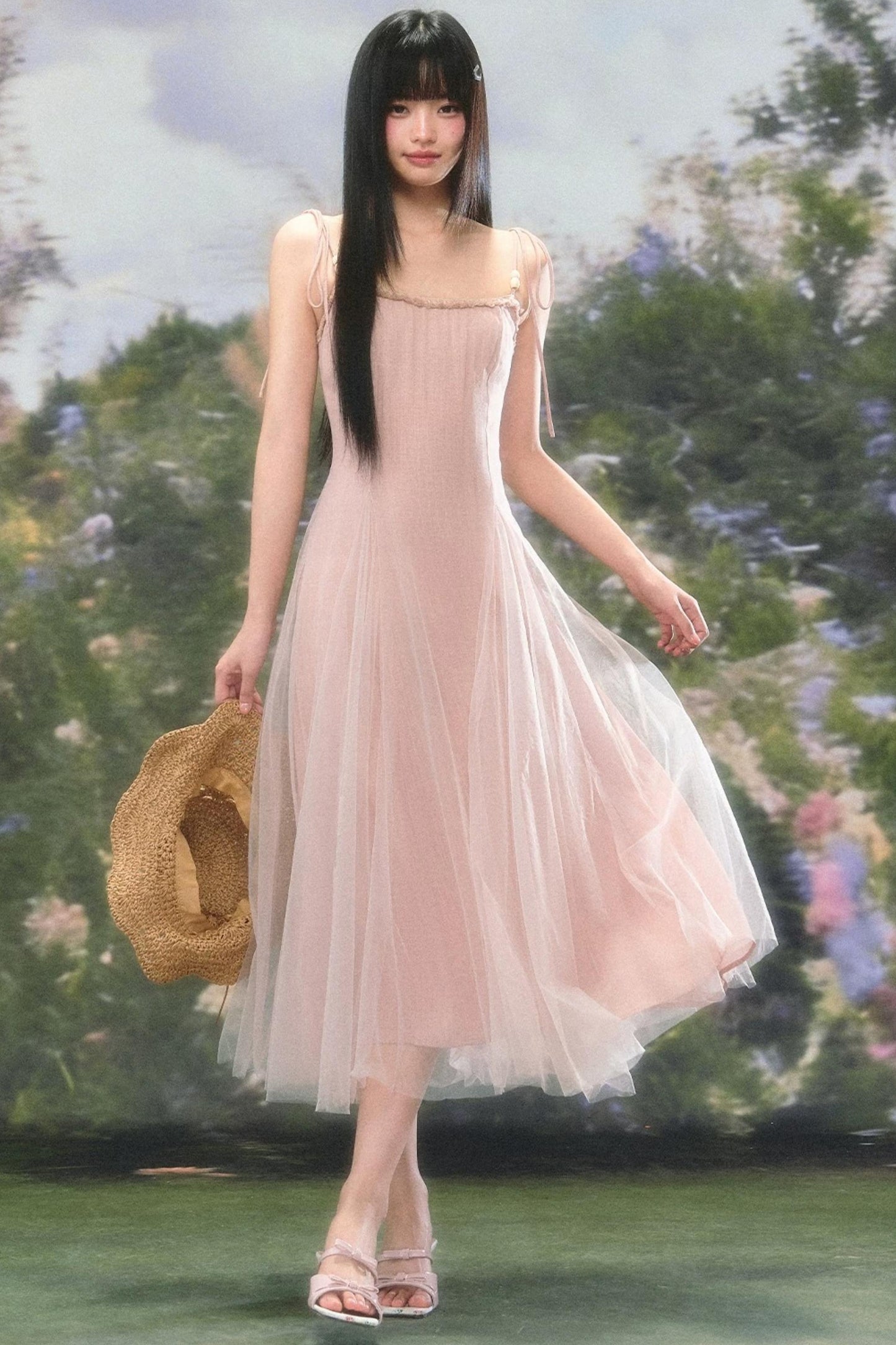 Atmospheric Pink Mesh Dress