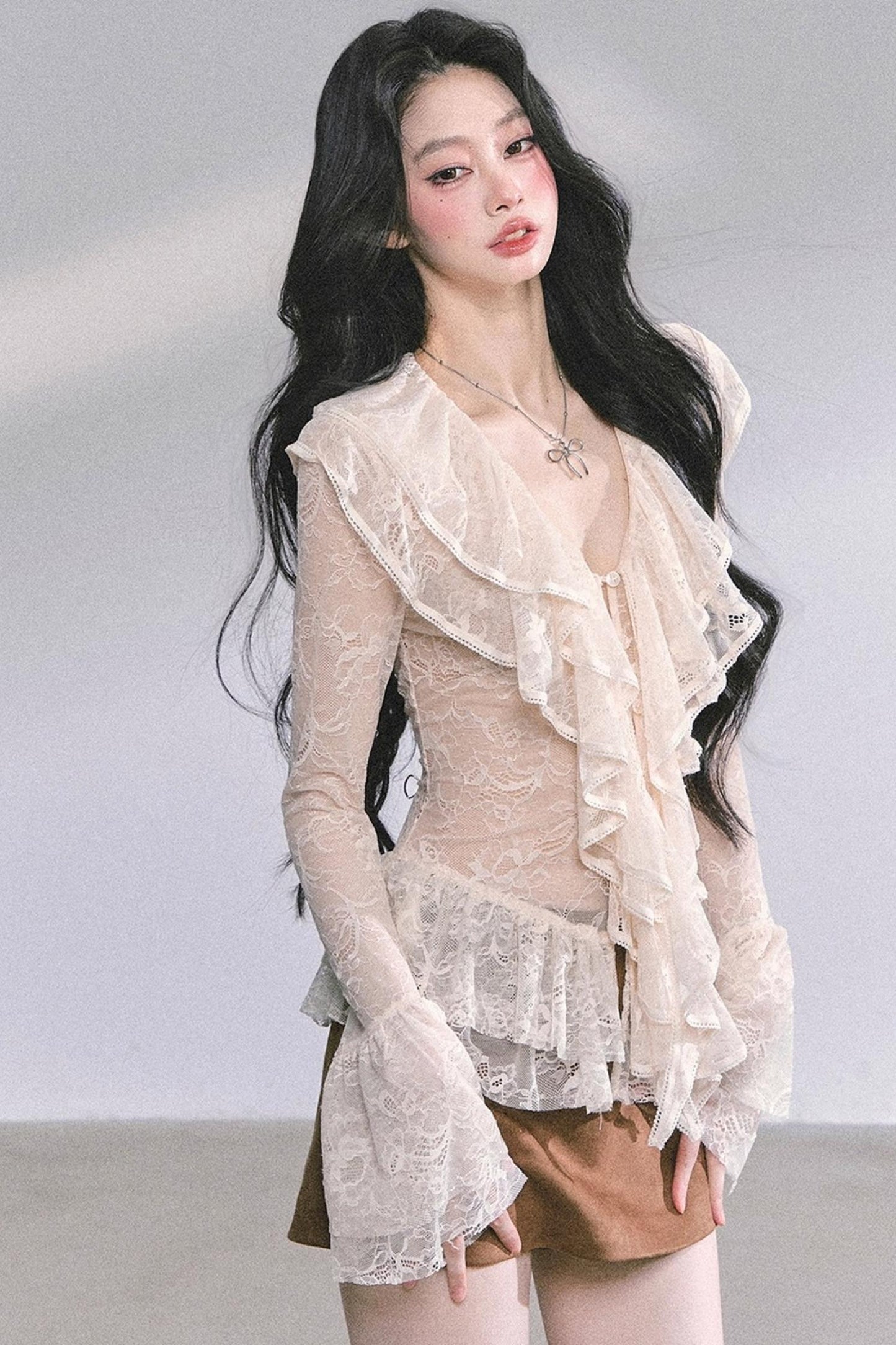 Coffee Shade Long Sleeve Top