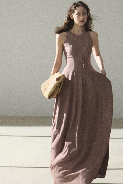 Shimmering Linen Sleeveless Dress