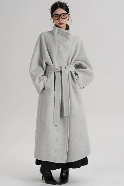 Curved Wool Coat