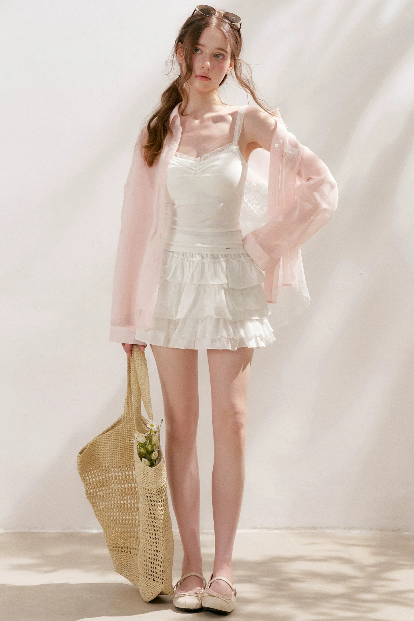 Cotton Lace A-Line Skirt
