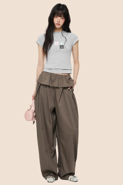 Slim Gray Square Crop Tee