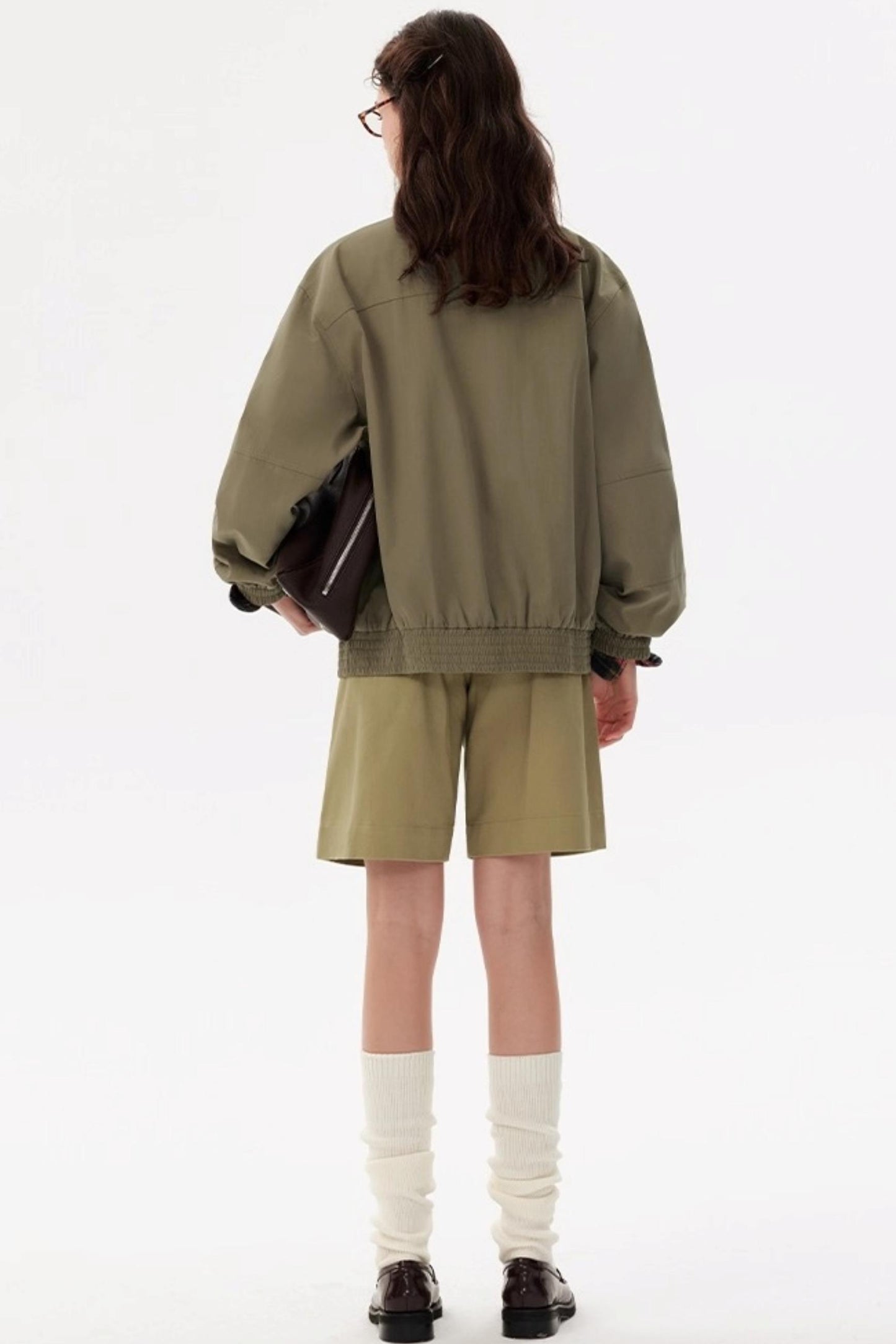 Functional Style Stand Collar Short Jacket