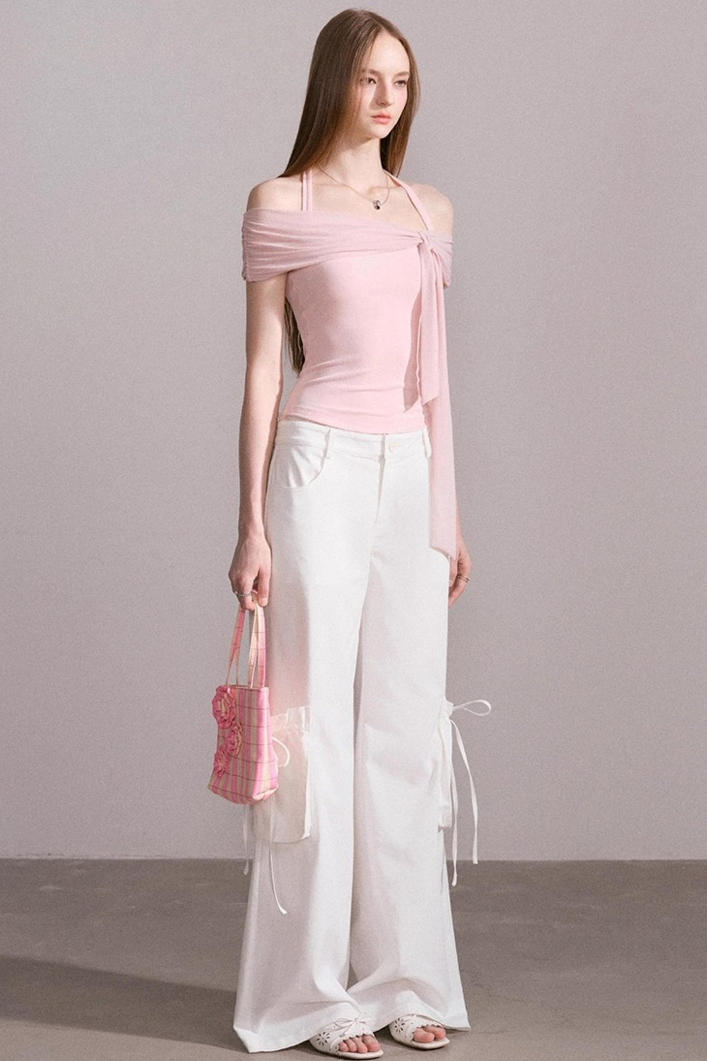 One-Shoulder Mesh Top