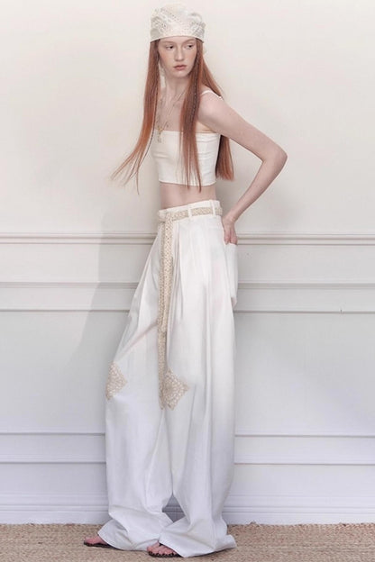 Handmade Crochet Wide-Leg Pants