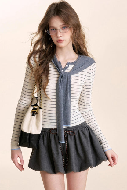 Navycore Wool Blend Knit Top
