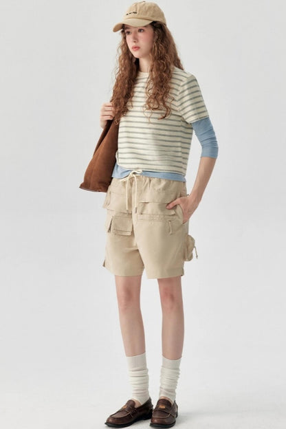 Matte Striped Cotton Top