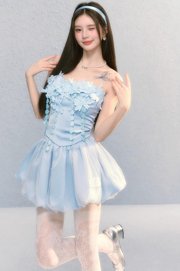 Embroidered Roses Two-Piece Skirt Set-Up