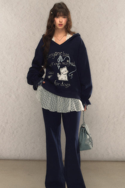 Designer Bootcut Track Pants Set-Up