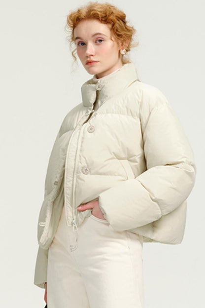 Duck Down Windproof Stand Collar Jacket