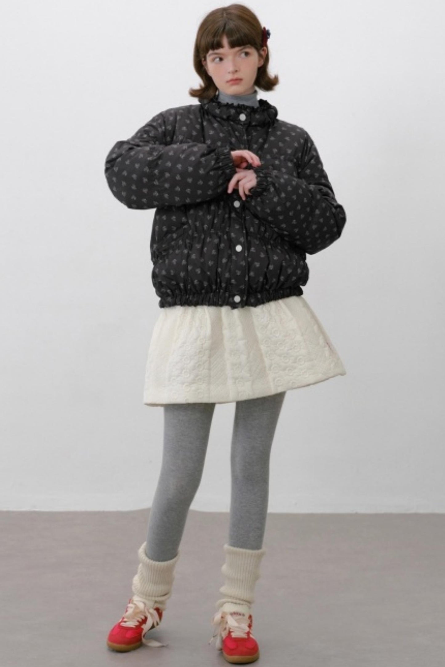 Elasticated Plaid Quilted A-Line Skirt