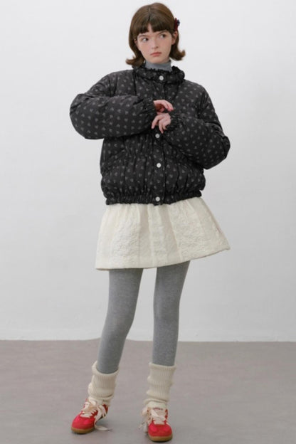 Elasticated Plaid Quilted A-Line Skirt