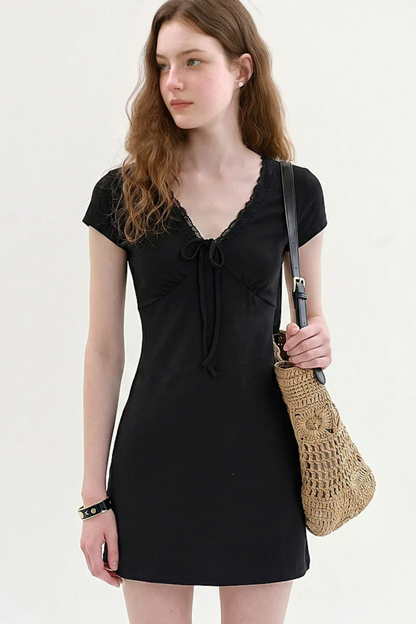 Black Lace A-Line Skirt