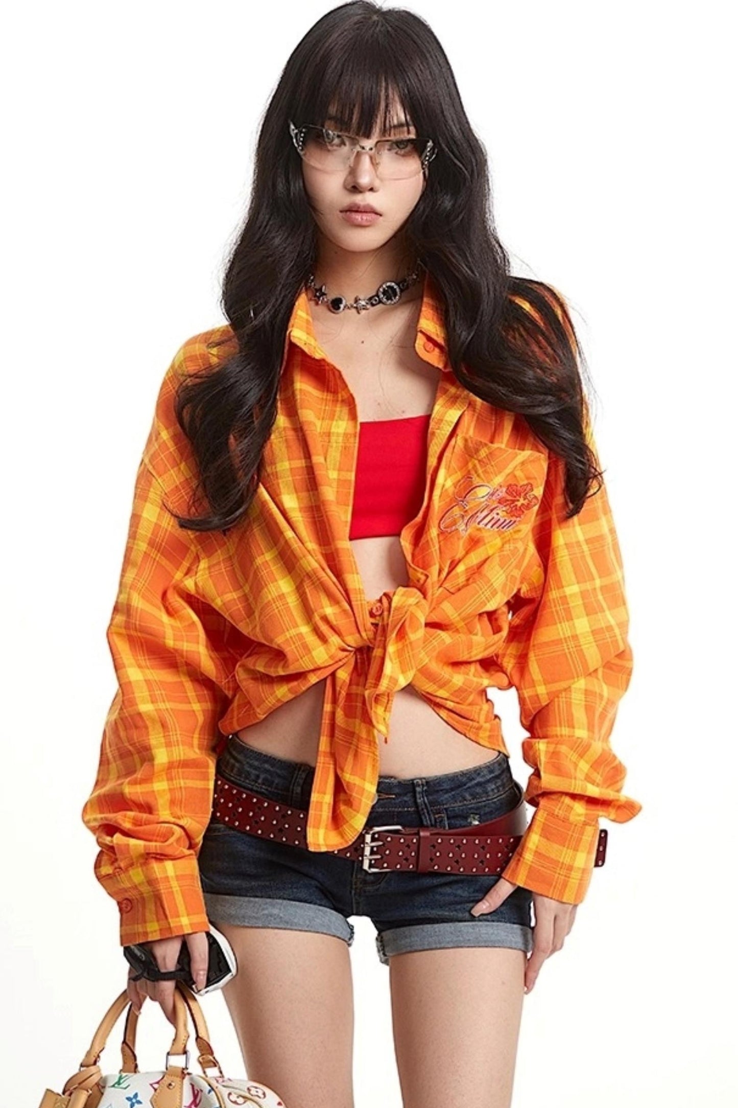 Vintage Flower Plaid Shirt