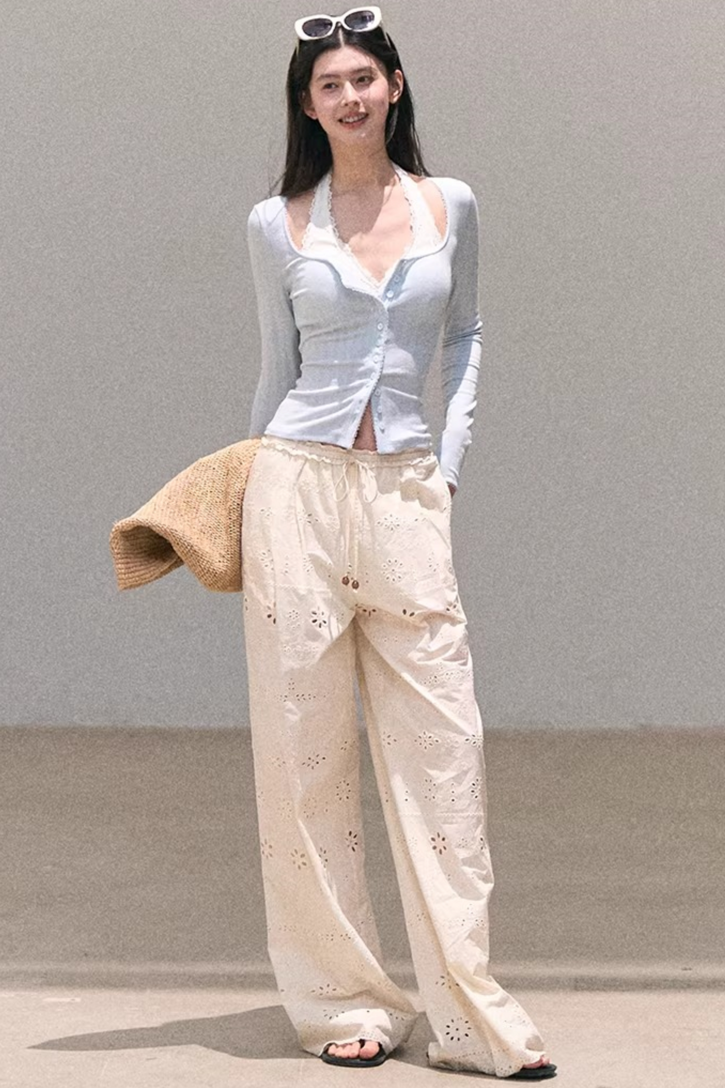 Embroidered Pure Cotton Pants