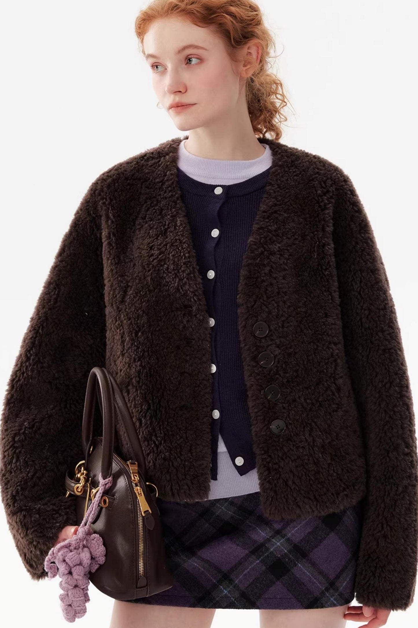 Shearling Wool Short Coat